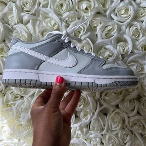 Platinum/wolf grey/ white Nike Dunk lows